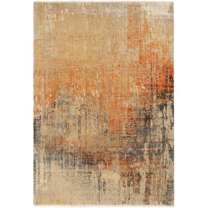 Surya Colaba Modern Burnt Orange, Rust, Medium Gray, Charcoal, Wheat, Black, Cream Rugs COA-2005