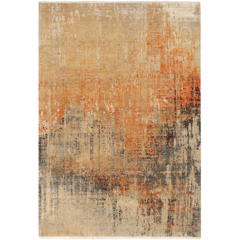 Image of Surya Colaba Modern Burnt Orange, Rust, Medium Gray, Charcoal, Wheat, Black, Cream Rugs COA-2005