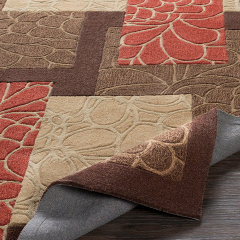 Image of Surya Cosmopolitan Modern Burnt Orange, Dark Brown, Khaki, Tan Rugs COS-8889