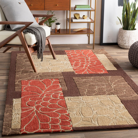 Image of Surya Cosmopolitan Modern Burnt Orange, Dark Brown, Khaki, Tan Rugs COS-8889