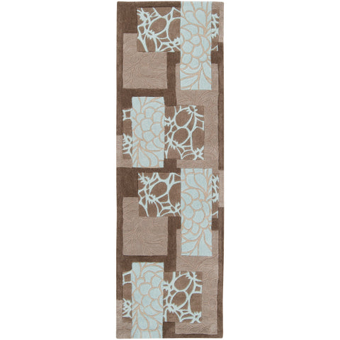 Image of Surya Cosmopolitan Modern Sky Blue, Taupe, Dark Brown, Camel Rugs COS-8890