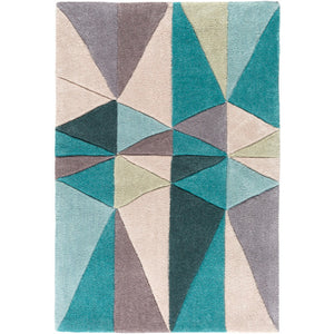 Surya Cosmopolitan Modern Teal, Khaki, Camel, Mint Rugs COS-9169