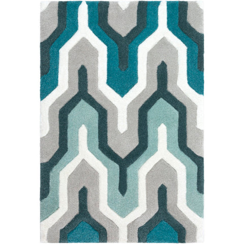 Image of Surya Cosmopolitan Modern Teal, Medium Gray, Sea Foam, Mint Rugs COS-9175