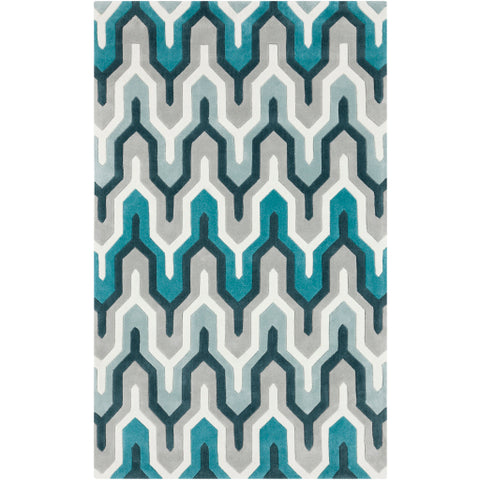 Image of Surya Cosmopolitan Modern Teal, Medium Gray, Sea Foam, Mint Rugs COS-9175