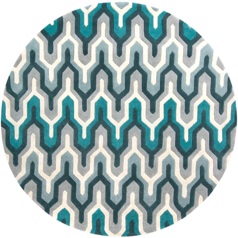 Image of Surya Cosmopolitan Modern Teal, Medium Gray, Sea Foam, Mint Rugs COS-9175