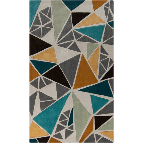 Image of Surya Cosmopolitan Modern Beige, Burnt Orange, Medium Gray, Dark Brown, Saffron, Emerald, Teal, Moss Rugs COS-9199