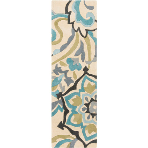 Image of Surya Cosmopolitan Modern Teal, Aqua, Olive, Beige, Dark Green, Medium Gray Rugs COS-9209