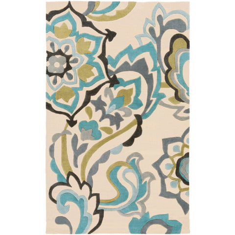 Image of Surya Cosmopolitan Modern Teal, Aqua, Olive, Beige, Dark Green, Medium Gray Rugs COS-9209