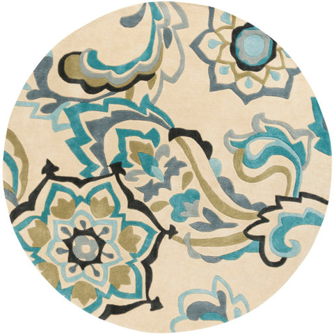 Image of Surya Cosmopolitan Modern Teal, Aqua, Olive, Beige, Dark Green, Medium Gray Rugs COS-9209