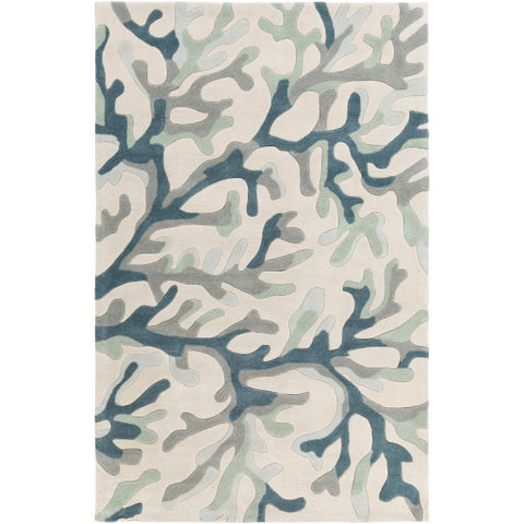 Image of Surya Cosmopolitan Coastal Dark Blue, Medium Gray, Sea Foam, Light Gray, Ivory Rugs COS-9262