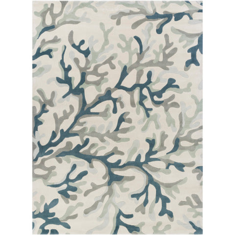 Image of Surya Cosmopolitan Coastal Dark Blue, Medium Gray, Sea Foam, Light Gray, Ivory Rugs COS-9262