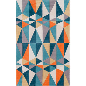 Surya Cosmopolitan Modern Teal, Taupe, Cream, Khaki, Bright Orange, Mustard Rugs COS-9305