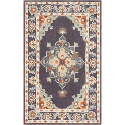 Image of Surya Cosmopolitan Traditional Charcoal, Sage, Cream, Camel, Wheat, Dark Green Rugs COS-9307