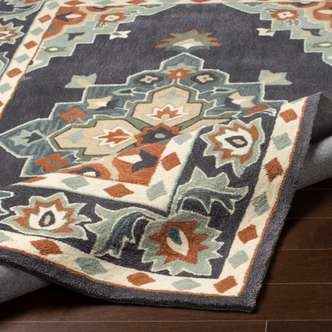 Image of Surya Cosmopolitan Traditional Charcoal, Sage, Cream, Camel, Wheat, Dark Green Rugs COS-9307