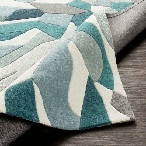 Image of Surya Cosmopolitan Modern Teal, Navy, Ivory, Sea Foam, Medium Gray Rugs COS-9311