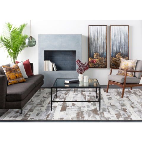 Image of Surya Contempo Modern Dark Brown, Ivory, Cream, Black Rugs CPO-3709