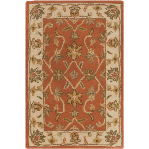 Image of Surya Crowne Traditional Camel, Khaki, Tan, Dark Brown, Charcoal, Dark Red Rugs CRN-6002