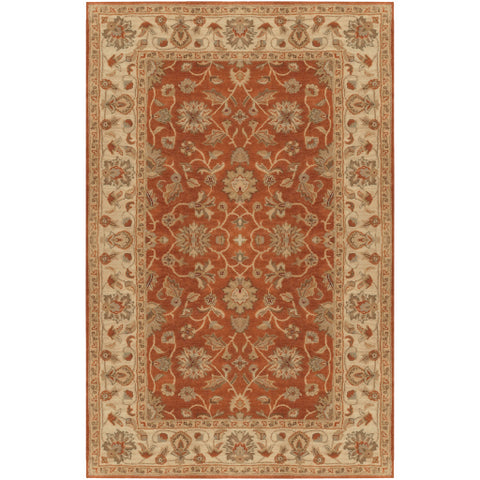 Image of Surya Crowne Traditional Camel, Khaki, Tan, Dark Brown, Charcoal, Dark Red Rugs CRN-6002