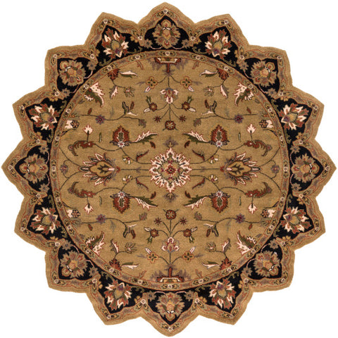 Image of Surya Crowne Traditional Tan, Black, Medium Gray, Olive, Dark Brown, Butter, Khaki, Dark Red, Charcoal Rugs CRN-6007
