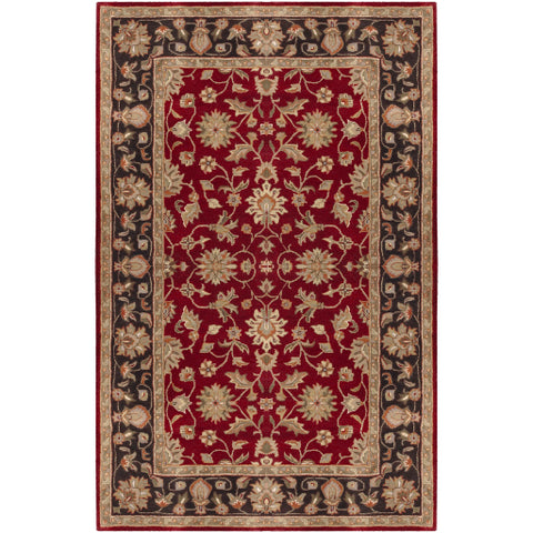 Image of Surya Crowne Traditional Garnet, Black, Camel, Khaki, Clay, Charcoal, Dark Brown, Tan, Moss, Taupe Rugs CRN-6013