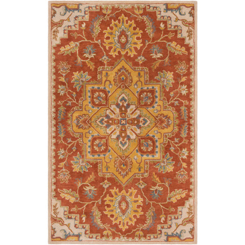 Image of Surya Crowne Traditional Clay, Mustard, Olive, Taupe, Navy, Medium Gray, Dark Brown, Camel Rugs CRN-6032