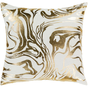 Surya Crescent Modern White, Metallic - Gold Pillow Cover CSC-015-Wanderlust Rugs