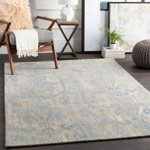 Image of Surya Cassini Global Dark Blue, Ice Blue, Khaki, Camel Rugs CSI-1006