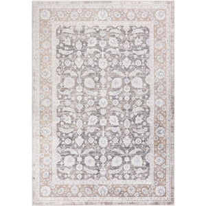 Surya Couture Traditional Charcoal, Camel, Light Gray, Pale Blue, Denim, Dark Brown Rugs CTU-2309