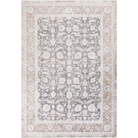 Image of Surya Couture Traditional Charcoal, Camel, Light Gray, Pale Blue, Denim, Dark Brown Rugs CTU-2309