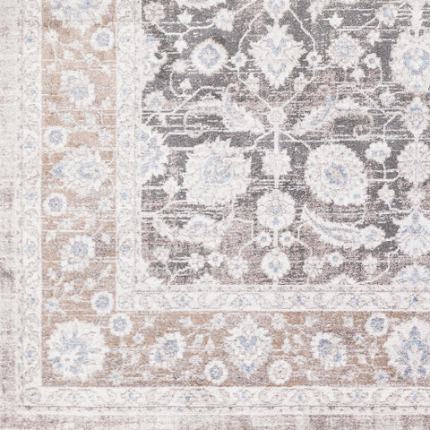 Image of Surya Couture Traditional Charcoal, Camel, Light Gray, Pale Blue, Denim, Dark Brown Rugs CTU-2309