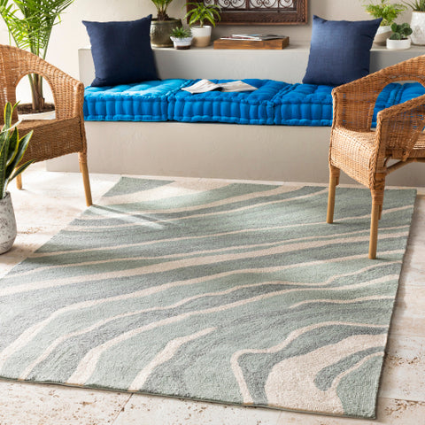 Image of Surya Courtyard Coastal Medium Gray, Light Gray, Beige Rugs CTY-4045