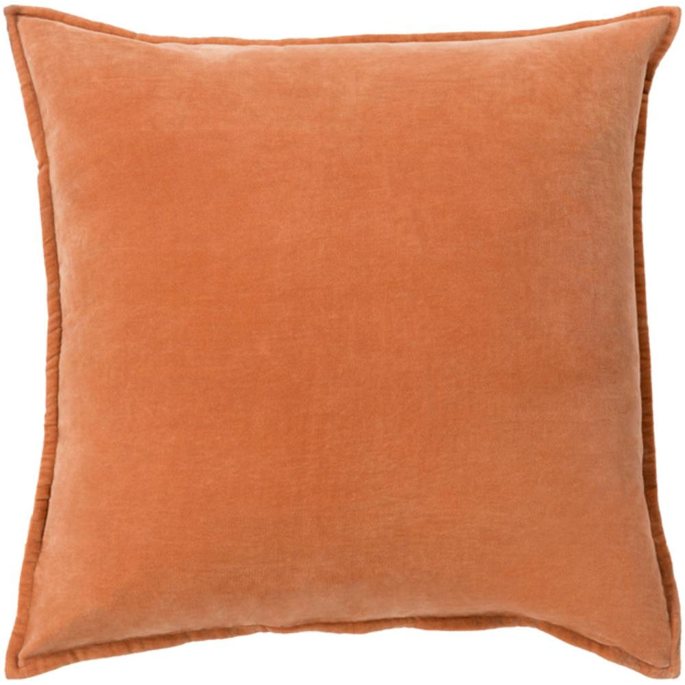 Surya Cotton Velvet Solid & Border Burnt Orange Pillow Kit CV-002-Wanderlust Rugs