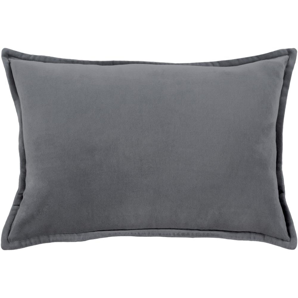 Surya Cotton Velvet Solid & Border Charcoal Pillow Kit CV-003-Wanderlust Rugs