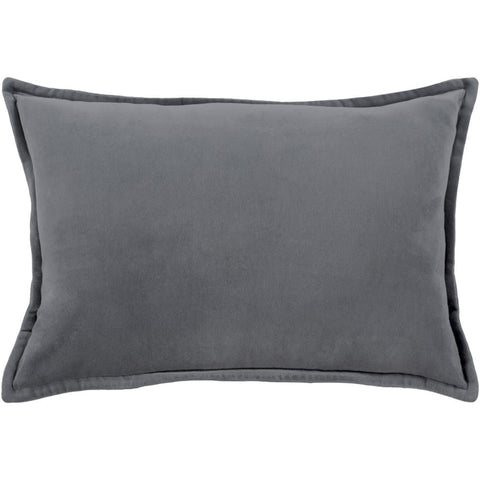 Image of Surya Cotton Velvet Solid & Border Charcoal Pillow Kit CV-003-Wanderlust Rugs
