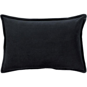 Surya Cotton Velvet Solid & Border Black Pillow Kit CV-012-Wanderlust Rugs