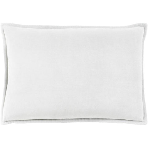 Image of Surya Cotton Velvet Solid & Border Medium Gray Pillow Kit CV-013-Wanderlust Rugs