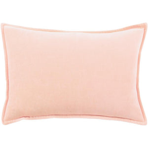 Surya Cotton Velvet Solid & Border Peach Pillow Cover CV-029-Wanderlust Rugs