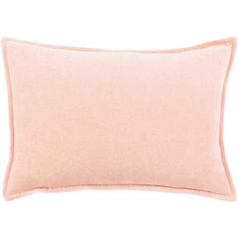 Image of Surya Cotton Velvet Solid & Border Peach Pillow Cover CV-029-Wanderlust Rugs