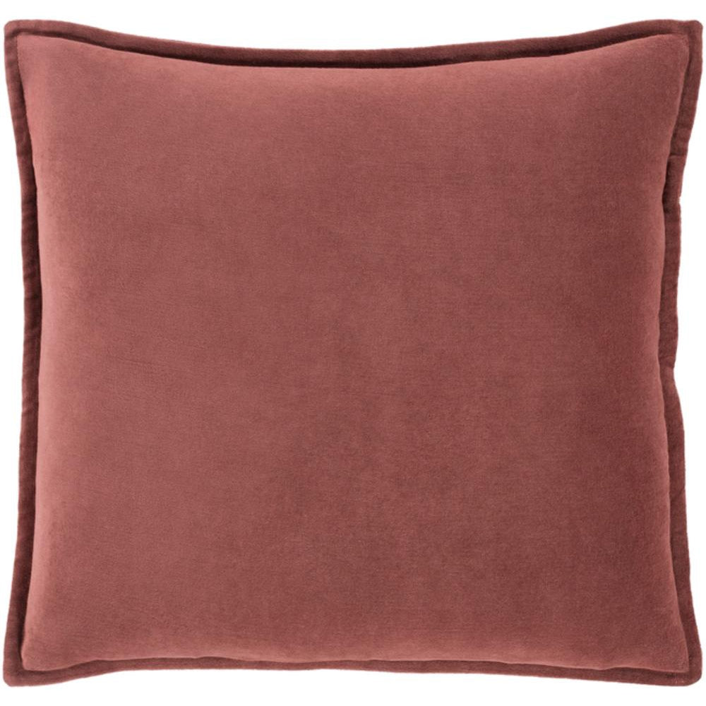 Surya Cotton Velvet Solid & Border Rust Pillow Cover CV-030-Wanderlust Rugs