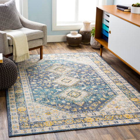 Image of Surya City Light Modern Denim, Saffron, Cream, Wheat, Aqua, Light Gray, Charcoal Rugs CYL-2322