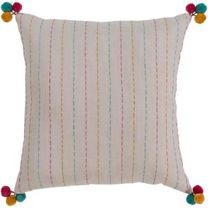 Surya Dhaka Bohemian/Global Cream, Bright Pink, Saffron, Aqua Pillow Kit DH-004-Wanderlust Rugs