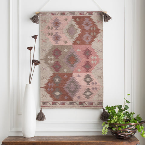 Image of Surya Adia Bohemian/Global Taupe, Beige, Eggplant, Blush, Camel, Charcoal Wall Hangings DIA-1007-Wanderlust Rugs