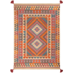 Surya Adia Rustic Burnt Orange, Wheat, Taupe, Garnet, Teal Rugs DIA-2005