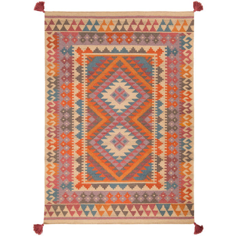 Image of Surya Adia Rustic Burnt Orange, Wheat, Taupe, Garnet, Teal Rugs DIA-2005