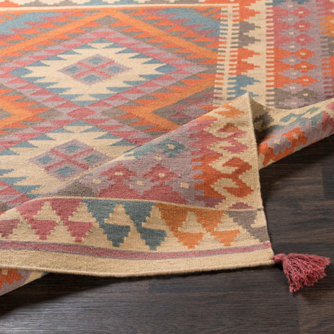 Image of Surya Adia Rustic Burnt Orange, Wheat, Taupe, Garnet, Teal Rugs DIA-2005