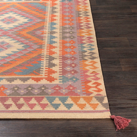 Image of Surya Adia Rustic Burnt Orange, Wheat, Taupe, Garnet, Teal Rugs DIA-2005