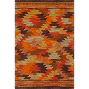 Surya Dena Rustic Terracotta, Bright Red, Dark Brown, Lime, Burnt Orange, Khaki, Camel, Bright Orange Rugs DNA-1004