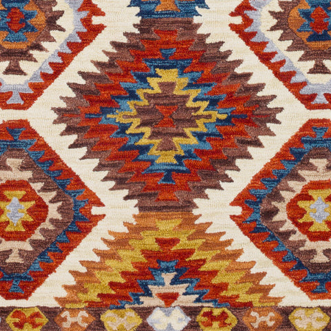 Image of Surya Dena Rustic Dark Red, Khaki, Camel, Burnt Orange, Medium Gray, Dark Brown, Lime, Navy, Bright Blue, Sky Blue Rugs DNA-1005