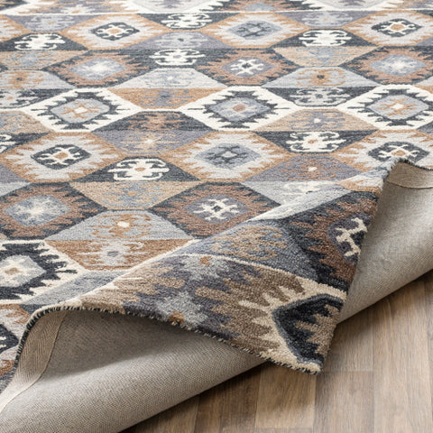 Image of Surya Dena Rustic Teal, Medium Gray, Denim, Navy, Taupe, Cream, Camel Rugs DNA-1007