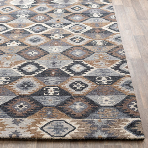 Image of Surya Dena Rustic Teal, Medium Gray, Denim, Navy, Taupe, Cream, Camel Rugs DNA-1007